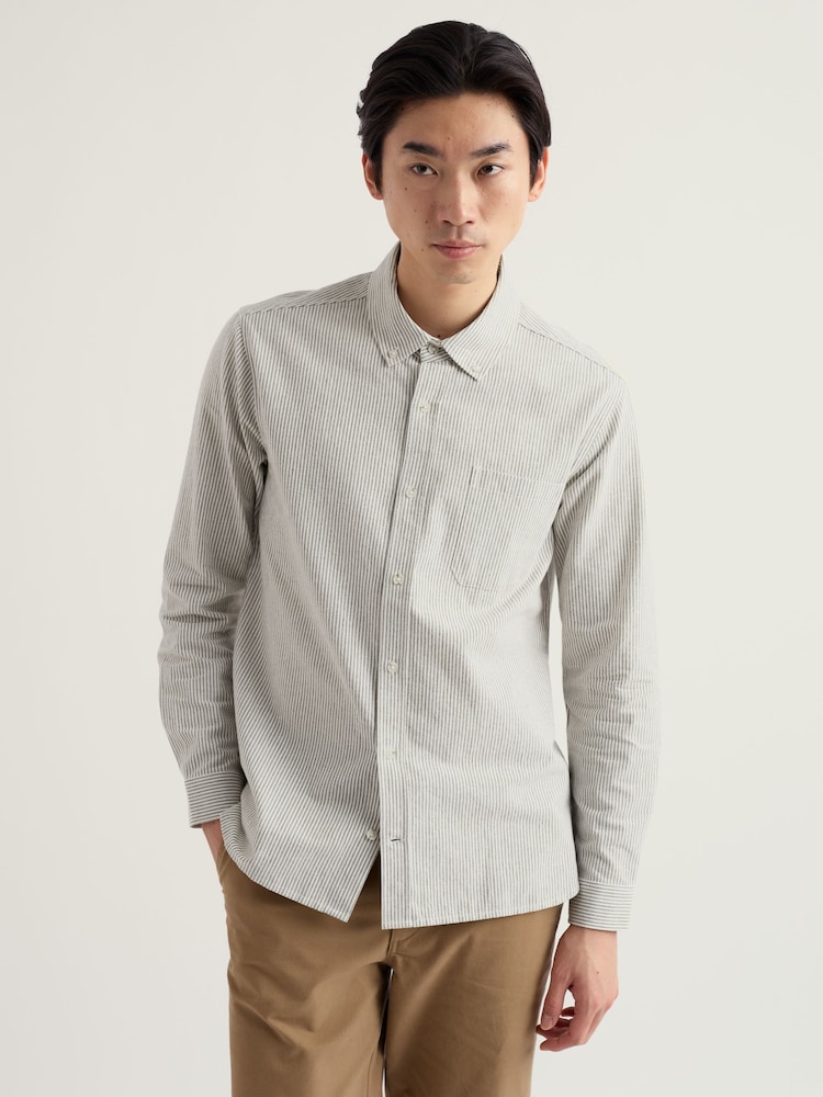 Seasalt Cornwall Green Jenken Striped Shirt - Image 1 of 5