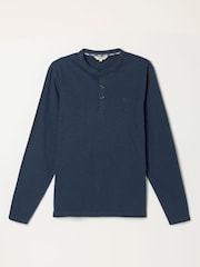 FatFace Henley Navy Long Sleeve Woodside T-Shirt - Image 6 of 6