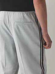 Light Grey Wide Leg Fit Side Stripe Smart Joggers - Image 6 of 9