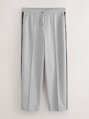 Light Grey Wide Leg Fit Side Stripe Smart Joggers - Image 7 of 9