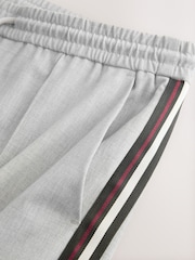 Light Grey Wide Leg Fit Side Stripe Smart Joggers - Image 9 of 9