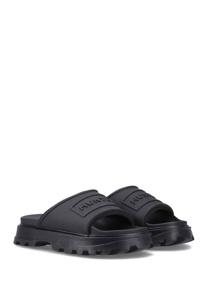 Hunter Moulded Stacked Black Sliders - Image 1 of 4
