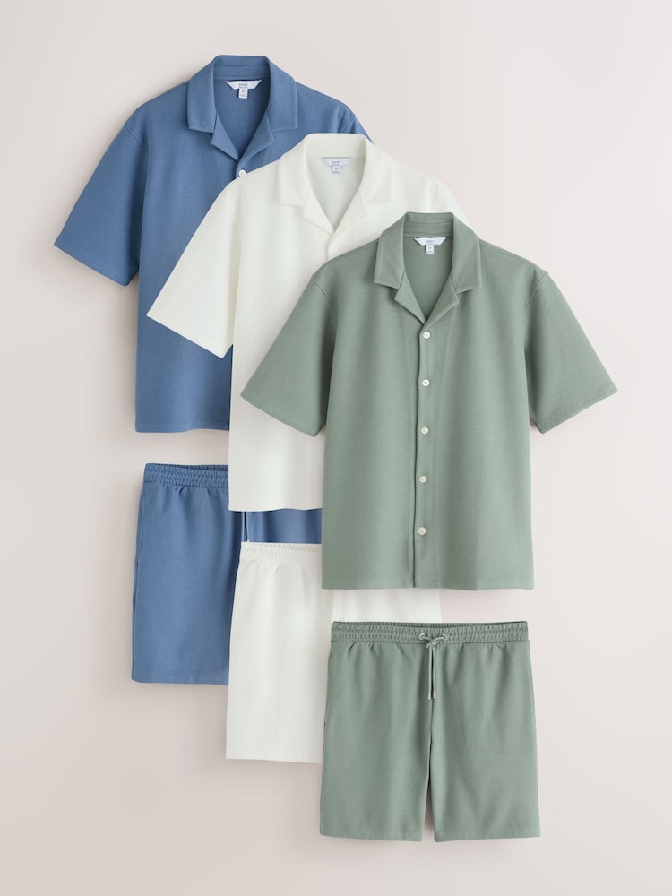 Verde/azul/crudo - Jersey Shirt and Shorts Set 3 Pack - Imagen 1 de 9 Verde/azul/crudo - Jersey Shirt and Shorts Set 3 Pack - Imagen 1 de 9
