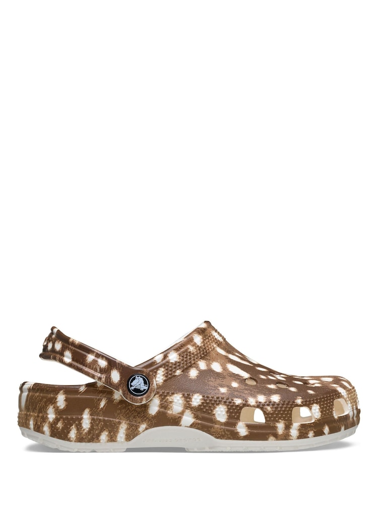 Crocs Brown Classic Animal Print Clog - Image 1 of 6