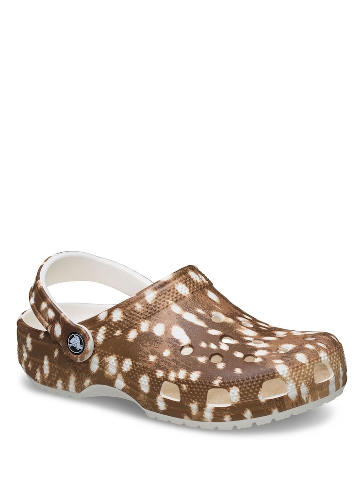 Crocs Brown Classic Animal Print Clog - Image 2 of 6