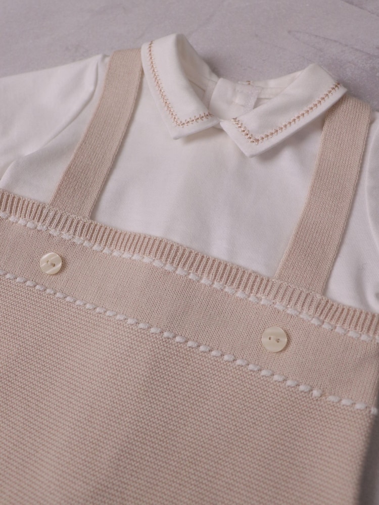 Emile Et Rose Lowe Knitted 2 in1 Romper with Braces & Mock Shirt - Image 4 of 4