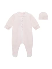 Emile Et Rose Pink Loretta All-In-One with Floral Embroidered Mock Front Opening Collar & Hat - Image 2 of 6