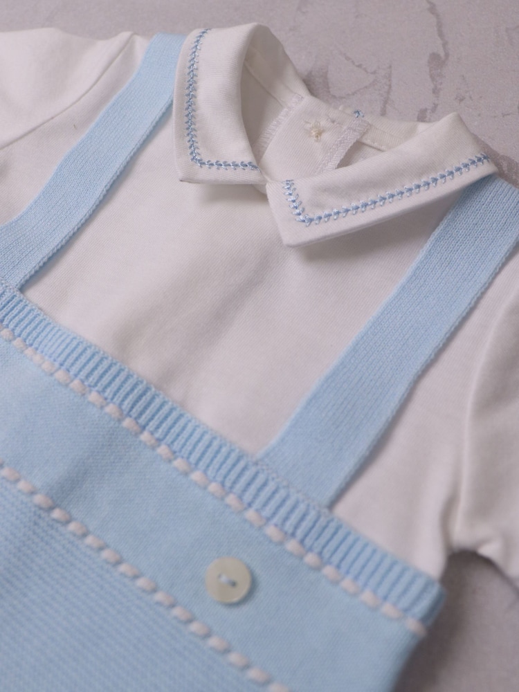 Emile Et Rose Lowe Knitted 2 in1 Romper with Braces & Mock Shirt - Image 4 of 4 Emile Et Rose Lowe Knitted 2 in1 Romper with Braces & Mock Shirt - Image 4 of 4