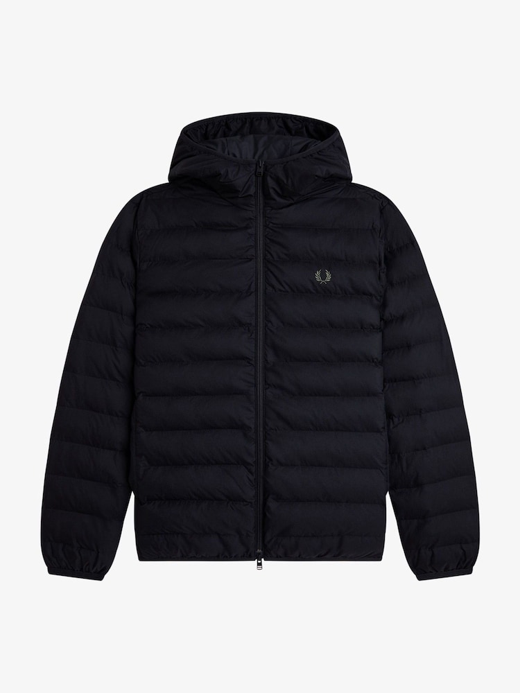 Fred Perry Black Hooded Insulated Jacket - Image 1 of 1