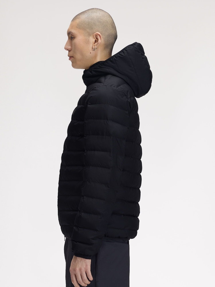 Fred Perry Black Hooded Insulated Jacket - Image 2 of 5