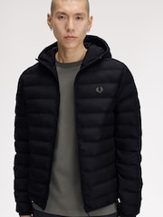 Fred Perry Black Hooded Insulated Jacket - Image 3 of 5