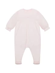 Emile Et Rose Pink Lisa All-In-One with Feet & Pretty Embroidered Bib - Image 3 of 7