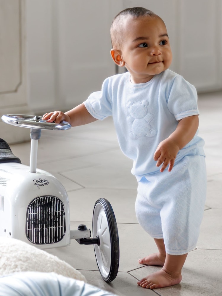 Emile Et Rose Lennox Knitted Top and Shorts Set 2 Piece with Bear Motif - Image 1 of 7