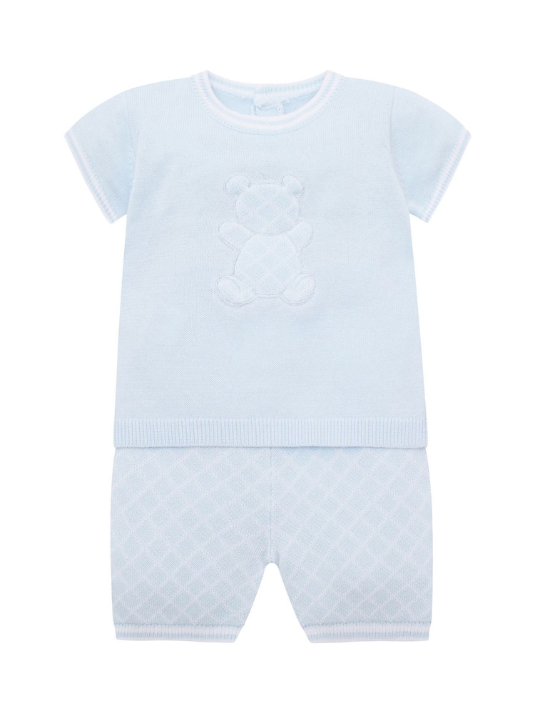 Emile Et Rose Lennox Knitted Top and Shorts Set 2 Piece with Bear Motif - Image 2 of 7