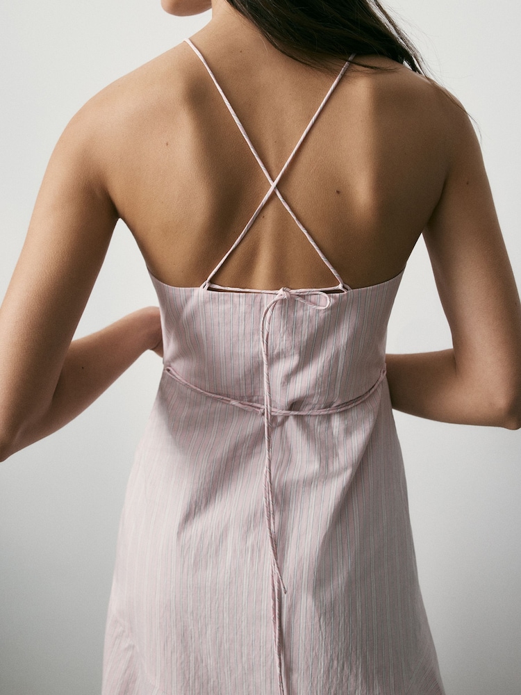 BHOEM Stripes Poplin Strappy Midi Dress - Image 4 of 4