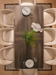 Dark Natural Oak Effect Aven 6 to 8 Seater Dining Table - Image 6 of 10