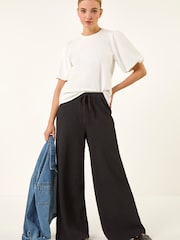 Roman White Puff Sleeve Stretch T-Shirt - Image 2 of 5