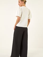 Roman White Puff Sleeve Stretch T-Shirt - Image 3 of 5