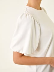 Roman White Puff Sleeve Stretch T-Shirt - Image 5 of 5