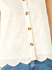 Roman White Broderie Button Blouse - Image 5 of 5