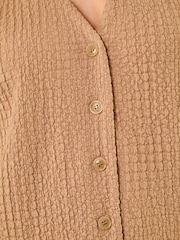 Roman Brown Crinkle Textured Waist Coat - Image 5 of 5