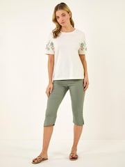 Roman White Embroidered Sleeve T-Shirt - Image 2 of 5
