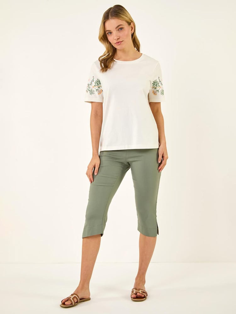 Roman White Embroidered Sleeve T-Shirt - Image 2 of 5