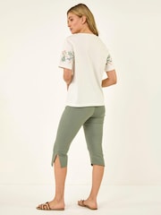 Roman White Embroidered Sleeve T-Shirt - Image 3 of 5