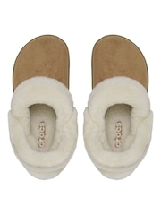 Crocs Brown Classic Unfurgettable Suede Clogs - Image 4 of 6
