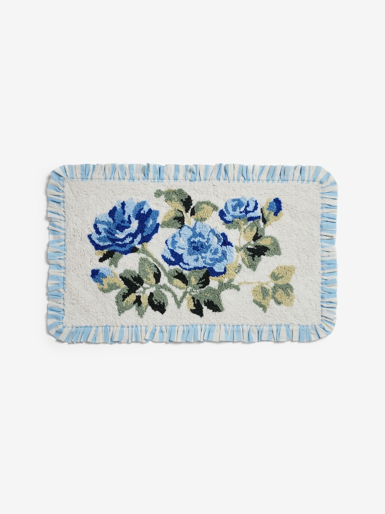 سجادة حمام قطن 100% مخططة بكشكشة تصميم Climbing Rose من Cath Kidston - صورة 3 من 3 سجادة حمام قطن 100% مخططة بكشكشة تصميم Climbing Rose من Cath Kidston - صورة 3 من 3