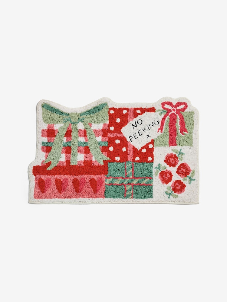 Cath Kidston Red Christmas Presents 100% Cotton Bath Mat - Image 3 of 3