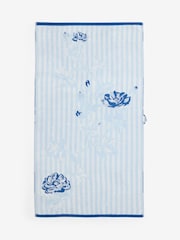 Cath Kidston Blue Climbing Rose Stripe 100% Cotton Towel - Image 2 of 5