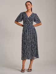 Blau - Jolie Moi Angel Sleeve Print Lace Maxi Dress - Bild 3 von 6