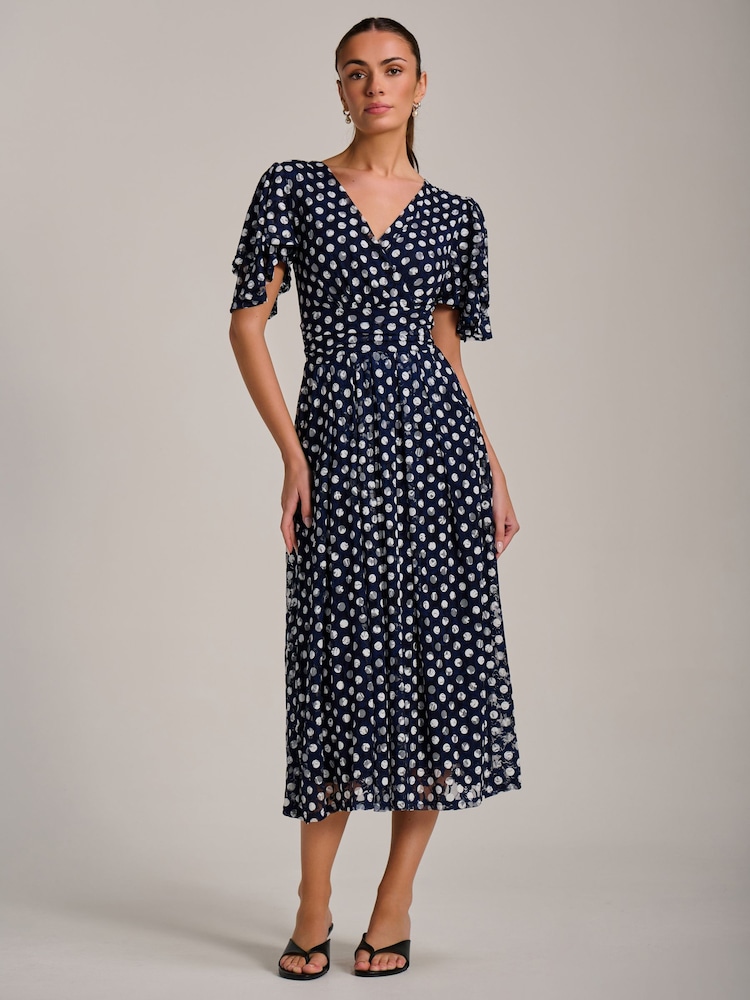 Blau - Jolie Moi Angel Sleeve Print Lace Maxi Dress - Bild 6 von 6