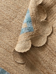 Cath Kidston Blue Gingham Border Jute Rug - Image 3 of 5