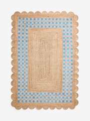 Cath Kidston Blue Gingham Border Jute Rug - Image 5 of 5