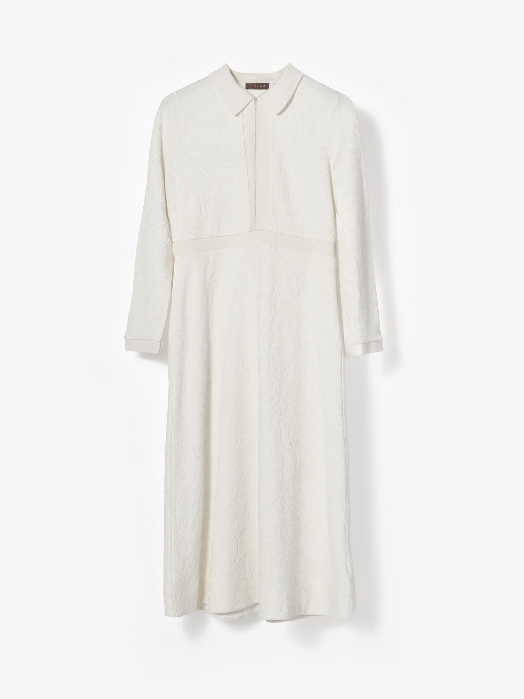 Buy Mint Velvet White Jacquard Zip Midi Dress from Next USA