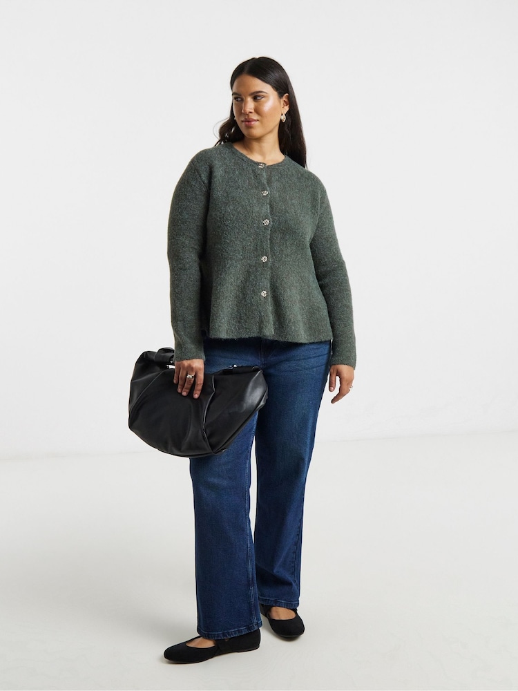 Simply Be Grey Peplum Cardigan - Image 4 of 4