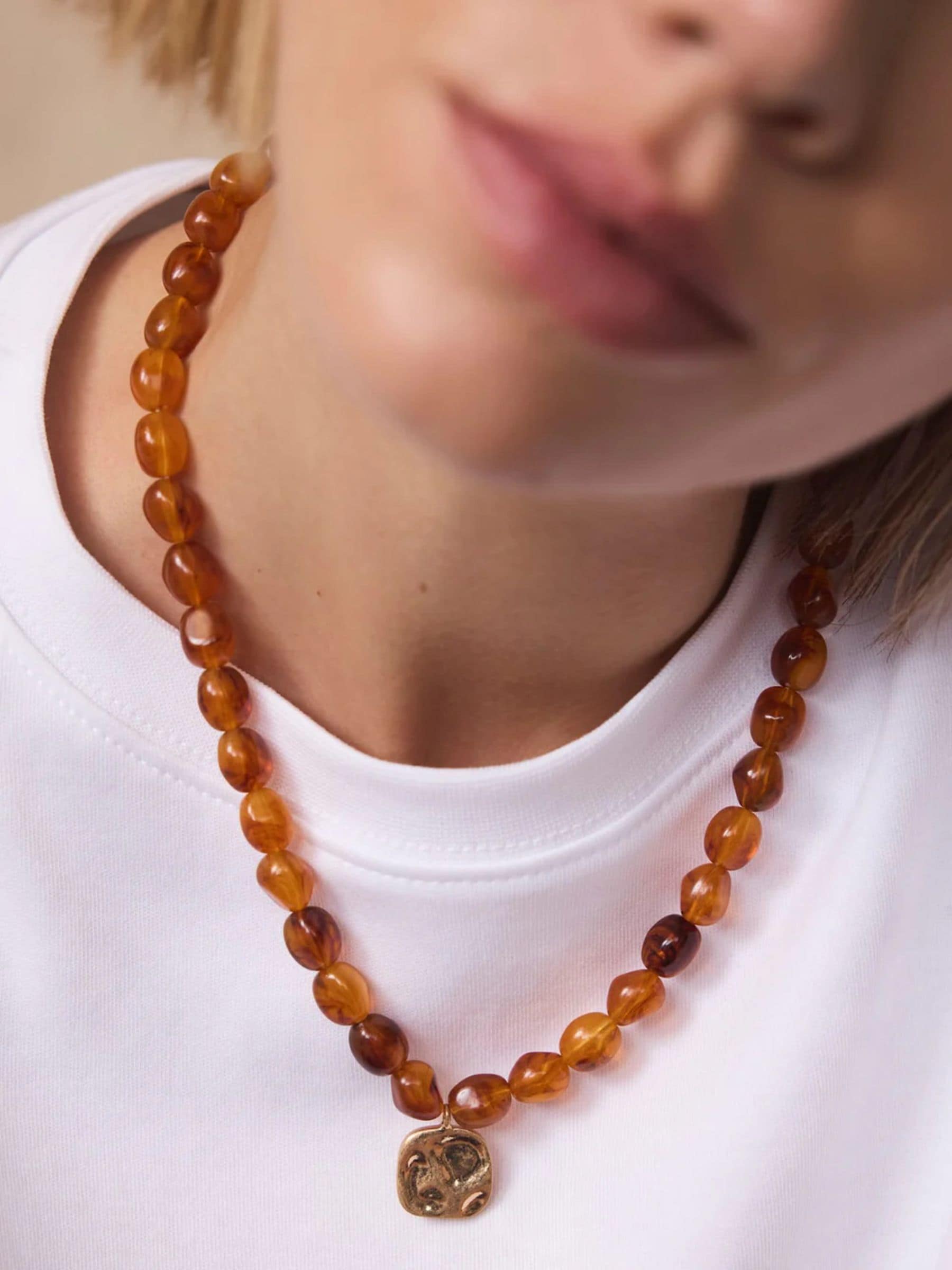 Buy Mint Velvet Orange Beaded Charm Necklace from the Next UK