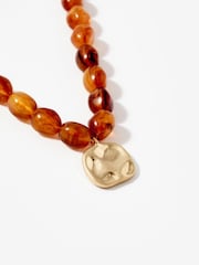 Mint Velvet Orange Beaded Charm Necklace - Image 3 of 3
