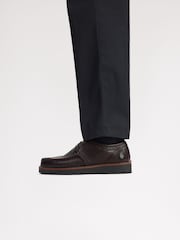 Fred Perry Kenney Low Tumbled Leather Shoes - Obraz 2 z 4