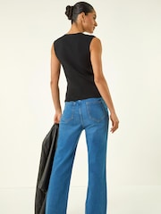 Roman Black Hardware Trim Knit Top - Image 3 of 5