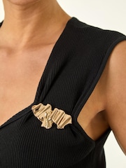 Roman Black Hardware Trim Knit Top - Image 5 of 5