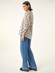 Roman Black Geometric Print Collared Shirt - Image 3 of 5