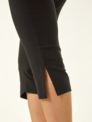 Roman Black Split Hem Bengaline Capri Trousers - Image 5 of 5