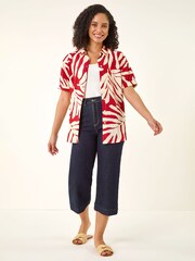 Roman Red Abstract Print Collared Shirt - Image 2 of 5