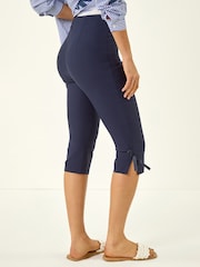 Roman Blue Bow Bengaline Capri Trousers - Image 3 of 5