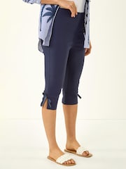 Roman Blue Bow Bengaline Capri Trousers - Image 4 of 5