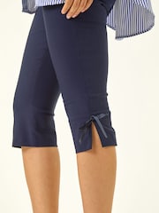 Roman Blue Bow Bengaline Capri Trousers - Image 5 of 5