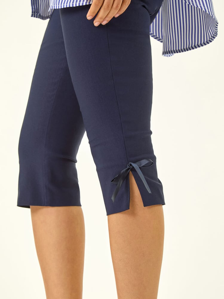 Roman Blue Bow Bengaline Capri Trousers - Image 5 of 5